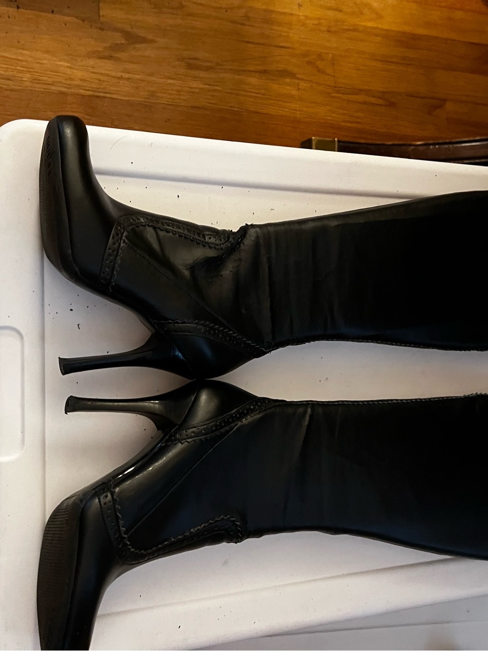 Guess by Marciano Black Stilletto Spectator Boots, 5.5